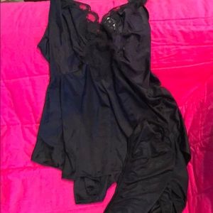 Black chemise 2pc sleepwear